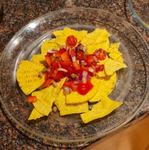 Tortilla chips with veggies
