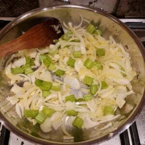 adding chopped celery