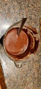 the chocolate frosting