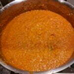 the part blended soup, ready to serve