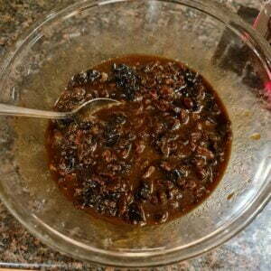Raisins & prunes, molasses brown sugar, tea & milk soaking