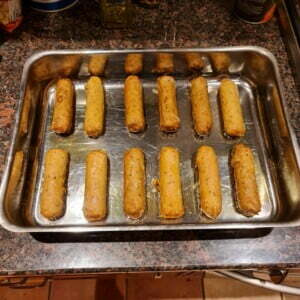 sausages after 10 mins cooking
