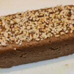 greek semolina halva coated with nuts