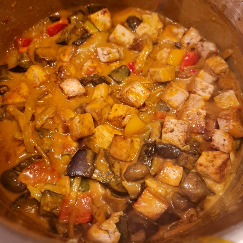 Indian Aubergine & tofu curry