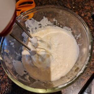 whipping the clotted cream mixture