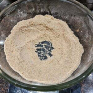 make a well in the flour and fat mixture