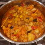 finishing off the cooking