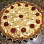 finished vegan cherry bakewell tart