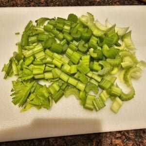 chop the celery quickly