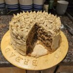 finished vegan coffee & walnut cake