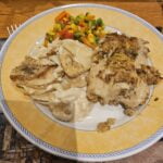 vegan dauphinoise potatoes gratin served