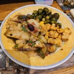 greek briam bake served with chilli tofu