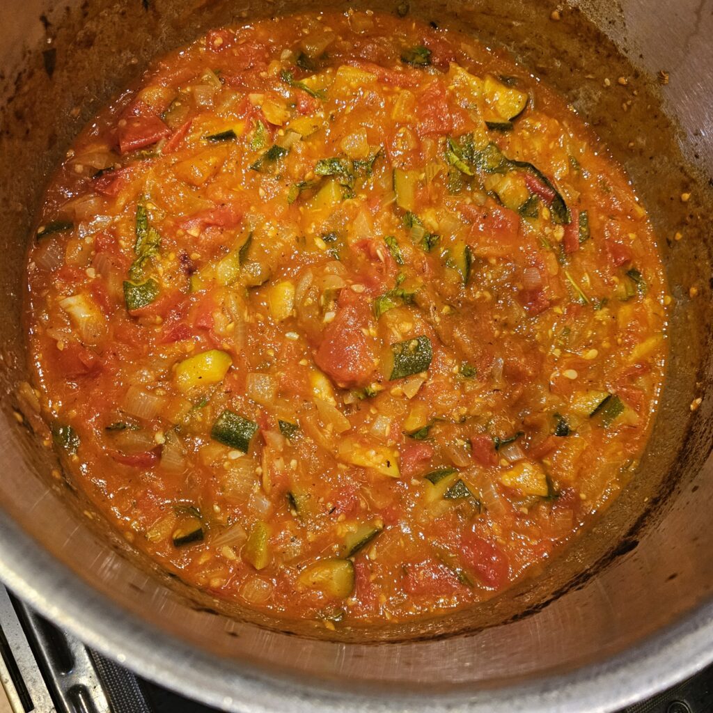 Vegan Tomato Pasta Sauce after cooking off
