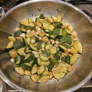 Courgettes partly cooked