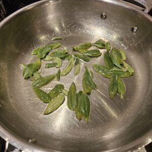 sage leaves ready to saute