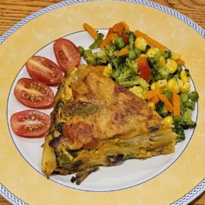 vegan spanish tortilla omelette on plate