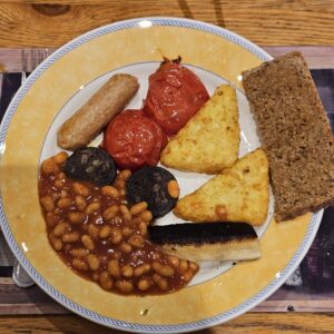 vegan Full English Breakfast with toast