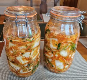 A double batch of vegan Korean kimchi