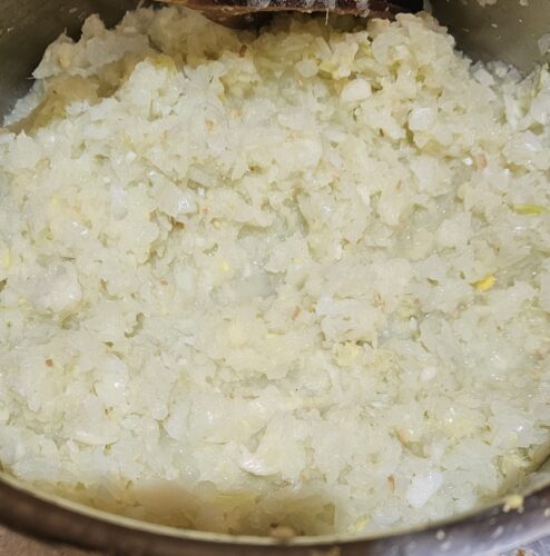 nicely browning onions ready for the spices etc