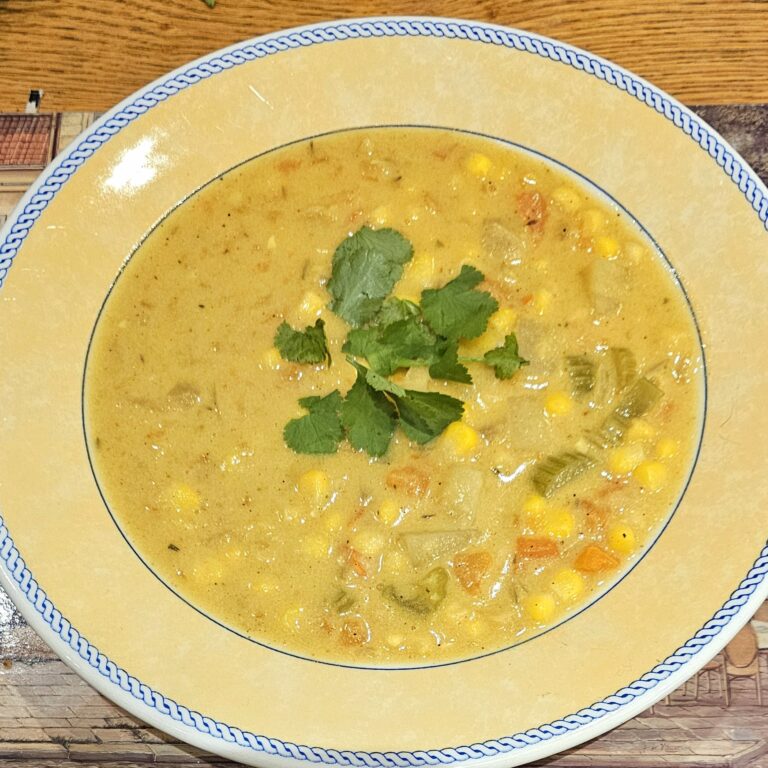 creamiest vegan sweetcorn chowder served
